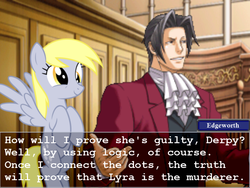 Size: 800x600 | Tagged: dead source, safe, derpy hooves, pegasus, pony, g4, ace attorney, courtroom, crossover, female, mare, miles edgeworth