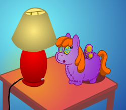 Size: 1087x954 | Tagged: safe, artist:fluffsplosion, fluffy pony, flutter pony, hypnosis, hypnotized, kaa eyes, lamp