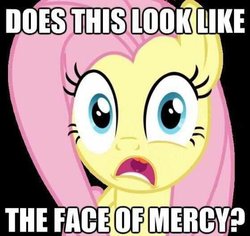 Size: 559x527 | Tagged: safe, fluttershy, g4, fluttersatan, image macro, inverted mouth