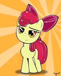 Size: 731x900 | Tagged: safe, artist:xemberx, edit, apple bloom, g4, inverted mouth