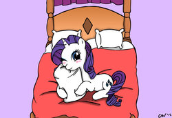 Size: 900x615 | Tagged: safe, artist:newtypenihon, rarity, pony, g4, blushing, marshmallow, pillow, solo