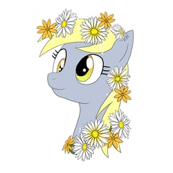 Size: 1000x1000 | Tagged: source needed, safe, derpy hooves, pegasus, pony, g4, daisy (flower), female, flower, mare, solo