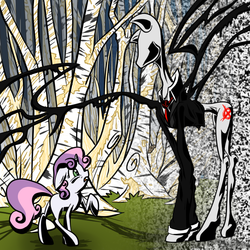 Size: 700x700 | Tagged: safe, artist:cornofthebreads, sweetie belle, g4, crossover, slenderman, slendermane, slenderpony