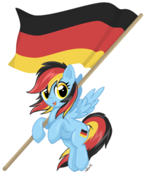 Size: 1001x1200 | Tagged: safe, artist:kaizenwerx, rainbow dash, pegasus, pony, g4, female, flag, flying, german dash, germany, mare, nation ponies, open mouth, simple background, solo, spread wings, transparent background, wings