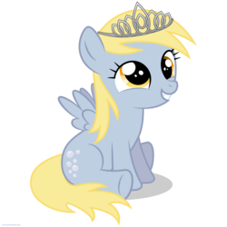 Size: 3500x3500 | Tagged: safe, artist:larsurus, derpy hooves, g4, filly, simple background, tiara, transparent background, vector