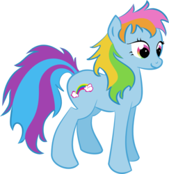 Size: 900x926 | Tagged: safe, artist:madhuvati, rainbow dash (g3), earth pony, pony, g3, g4, female, g3 to g4, generation leap, mare, simple background, solo, transparent background