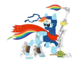 Size: 1515x1232 | Tagged: safe, artist:nun2artzy, rainbow dash, pony, g4, female, ninja, simple background, solo, sword, transparent background