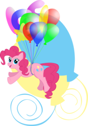 Size: 966x1391 | Tagged: safe, artist:jacksoncobalt, pinkie pie, earth pony, pony, g4, balloon, female, solo, then watch her balloons lift her up to the sky