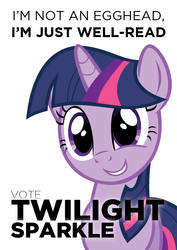 Size: 595x842 | Tagged: safe, twilight sparkle, equestria daily, g4, presidential elections 2012, smiling