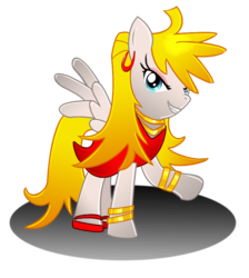 Size: 723x808 | Tagged: safe, artist:ii-art, angel, angel pony, pegasus, pony, anarchy panty, panty and stocking with garterbelt, ponified, simple background, solo, spread wings, transparent background, wings