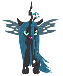 Size: 4140x5000 | Tagged: dead source, safe, artist:ii-art, queen chrysalis, changeling, changeling queen, g4, absurd resolution, female, looking at you, open mouth, simple background, solo, transparent background, vector