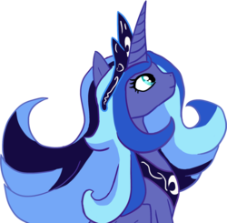 Size: 1730x1694 | Tagged: safe, artist:nekosammsi, princess luna, alicorn, pony, g4, alternate design, alternate hairstyle, crown, female, jewelry, mare, peytral, regalia, simple background, solo, transparent background