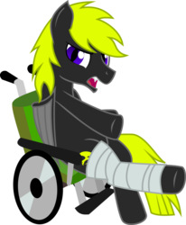 Size: 900x1092 | Tagged: safe, artist:brisineo, oc, oc only, injured, wheelchair