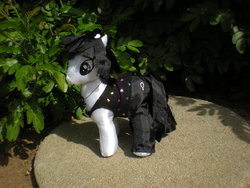 Size: 1024x768 | Tagged: safe, artist:joitheartist, earth pony, pony, clothes, dc comics, death, death of the endless, doll, irl, outdoors, photo, plushie, ponified, sandman, solo, toy