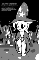 Size: 647x1000 | Tagged: safe, artist:bronycurious, trixie, pony, comic:recovery, g4, female, mare, monochrome, solo