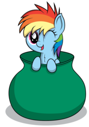 Size: 1000x1430 | Tagged: safe, artist:chubble-munch, rainbow dash, pony, g4, chest fluff, cookie jar, cute, dashabetes, female, filly, one eye closed, pot, solo, wink