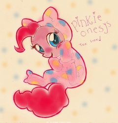 Size: 747x779 | Tagged: safe, artist:lauboz, pinkie pie, g4, clothes, cute, filly, foal, footed sleeper, pajamas