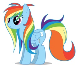 Size: 2656x2250 | Tagged: safe, artist:mixermike622, rainbow dash, g4, alternate hairstyle, simple background, vector, white background