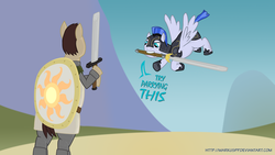 Size: 1600x900 | Tagged: safe, artist:markuspp, dark souls, ponified, solaire of astora