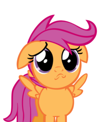 Size: 1926x2406 | Tagged: safe, artist:kuren247, scootaloo, pegasus, pony, g4, female, filly, floppy ears, foal, frown, looking at you, pouting, puppy dog eyes, sad, simple background, spread wings, transparent background, vector, wings