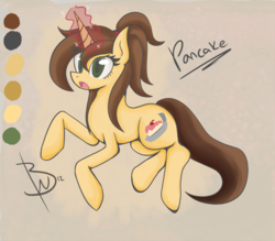 Size: 1000x876 | Tagged: safe, artist:blackswhites, oc, oc only, oc:pancake, pony, magic, pancakes, solo