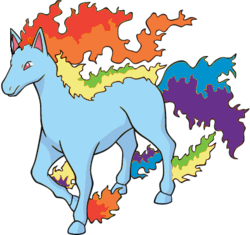 Size: 393x369 | Tagged: safe, artist:padooz, rainbow dash, rapidash, g4, pokémon, solo