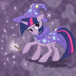 Size: 1788x1788 | Tagged: safe, artist:monkzaon, trixie, twilight sparkle, pony, unicorn, g4, accessory swap, cape, clothes, female, hat, mare, solo, the great and powerful, the great and powerful twilight, trixie's cape, trixie's hat, unicorn twilight