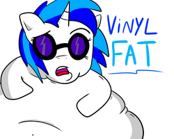 Size: 5000x4000 | Tagged: safe, artist:shyjack, dj pon-3, vinyl scratch, g4, fat, solo, vinyl fat