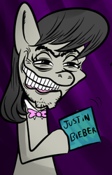 Size: 287x448 | Tagged: artist needed, safe, octavia melody, earth pony, pony, g4, female, justin bieber, rapeface, solo, trollface