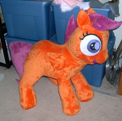 Size: 800x790 | Tagged: safe, artist:bladespark, scootaloo, pony, g4, doll, happy, irl, photo, plushie, solo, toy