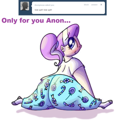 Size: 924x892 | Tagged: safe, artist:secretgoombaman12345, diamond tiara, human, ask chubby diamond, g4, ask, ass, butt, diamond buttiara, fat, humanized, impossibly large butt, tumblr