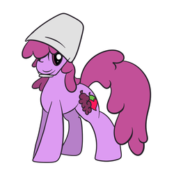 Size: 866x845 | Tagged: safe, artist:phillnana, berry punch, berryshine, g4, bucket, headbucket