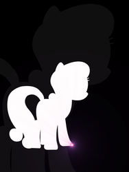 Size: 1152x1536 | Tagged: safe, artist:flamevulture17, bon bon, sweetie drops, earth pony, pony, g4, silhouette, solo, wallpaper