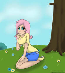 Size: 1676x1896 | Tagged: safe, artist:dragomyr, fluttershy, human, g4, humanized, solo