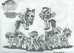 Size: 960x686 | Tagged: safe, artist:shujin takagi, applejack, fluttershy, pinkie pie, rainbow dash, rarity, twilight sparkle, g4