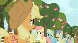 Size: 956x536 | Tagged: safe, artist:capnpea, edit, screencap, apple bloom, applejack, daisy, flower wishes, gala appleby, goldengrape, meadow song, sassaflash, sir colton vines iii, earth pony, pegasus, pony, g4, the super speedy cider squeezy 6000, apple family member, butt, female, male, mare, plot, stallion