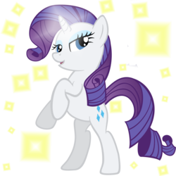 Size: 2048x2048 | Tagged: safe, artist:thecoltalition, rarity, pony, unicorn, g4, fabulous, female, horn, mare, rearing, simple background, smiling, smirk, solo, stars, transparent background