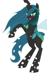 Size: 955x1545 | Tagged: safe, artist:russiankolz, queen chrysalis, changeling, changeling queen, g4, armor, female, rearing, simple background, solo, transparent background