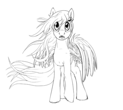 Size: 882x788 | Tagged: safe, artist:tsitra360, rainbow dash, pony, g4, female, lineart, monochrome, solo