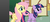 Size: 1052x472 | Tagged: safe, screencap, fluttershy, twilight sparkle, pegasus, pony, unicorn, a bird in the hoof, g4, my little pony: friendship is magic, season 1, cable news network, cnn, duo, hub logo, unicorn twilight, youtube caption