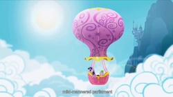 Size: 1008x567 | Tagged: safe, screencap, spike, twilight sparkle, g4, suited for success, hot air balloon, opening, twinkling balloon, youtube caption