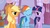 Size: 1008x567 | Tagged: safe, screencap, applejack, rainbow dash, twilight sparkle, g4, suited for success, ei, hub logo, youtube caption