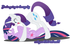 Size: 2184x1389 | Tagged: safe, artist:cluttercluster, rarity, twilight sparkle, pony, unicorn, g4, female, horn, mare, simple background, transparent background, unicorn twilight