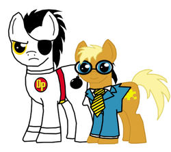 Size: 486x432 | Tagged: safe, artist:death-driver-5000, danger mouse, penfold, ponified