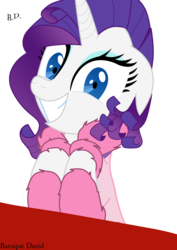 Size: 2459x3467 | Tagged: safe, artist:baroquedavid, rarity, pony, g4, clothes, robe, smiling, solo
