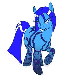 Size: 1908x2000 | Tagged: safe, artist:thiefofcookies, artificial intelligence, cortana, cropped, halo (series), ponified