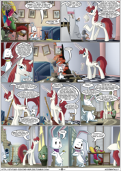 Size: 1080x1528 | Tagged: safe, artist:az-pekt, discord, oc, oc:fausticorn, g4, accidentally, comic, lauren faust, ponified, statued discord replies