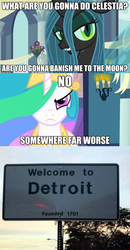 Size: 625x1202 | Tagged: safe, princess celestia, queen chrysalis, g4, image macro, text