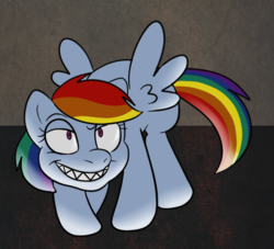 Size: 800x726 | Tagged: safe, artist:technicolor pie, rainbow dash, g4, fangs, pointy teeth, sharp teeth, teeth