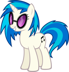 Size: 5000x5178 | Tagged: safe, artist:moongazeponies, dj pon-3, vinyl scratch, pony, unicorn, g4, suited for success, absurd resolution, cutie mark, female, glasses, hooves, horn, mare, simple background, smiling, solo, standing, sunglasses, teeth, transparent background, vector